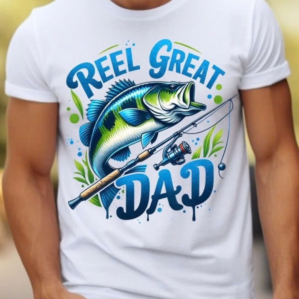 Reel Great Dad tshirt, Sublimatison design shirt, Fishing T- shirt, Father”s day
